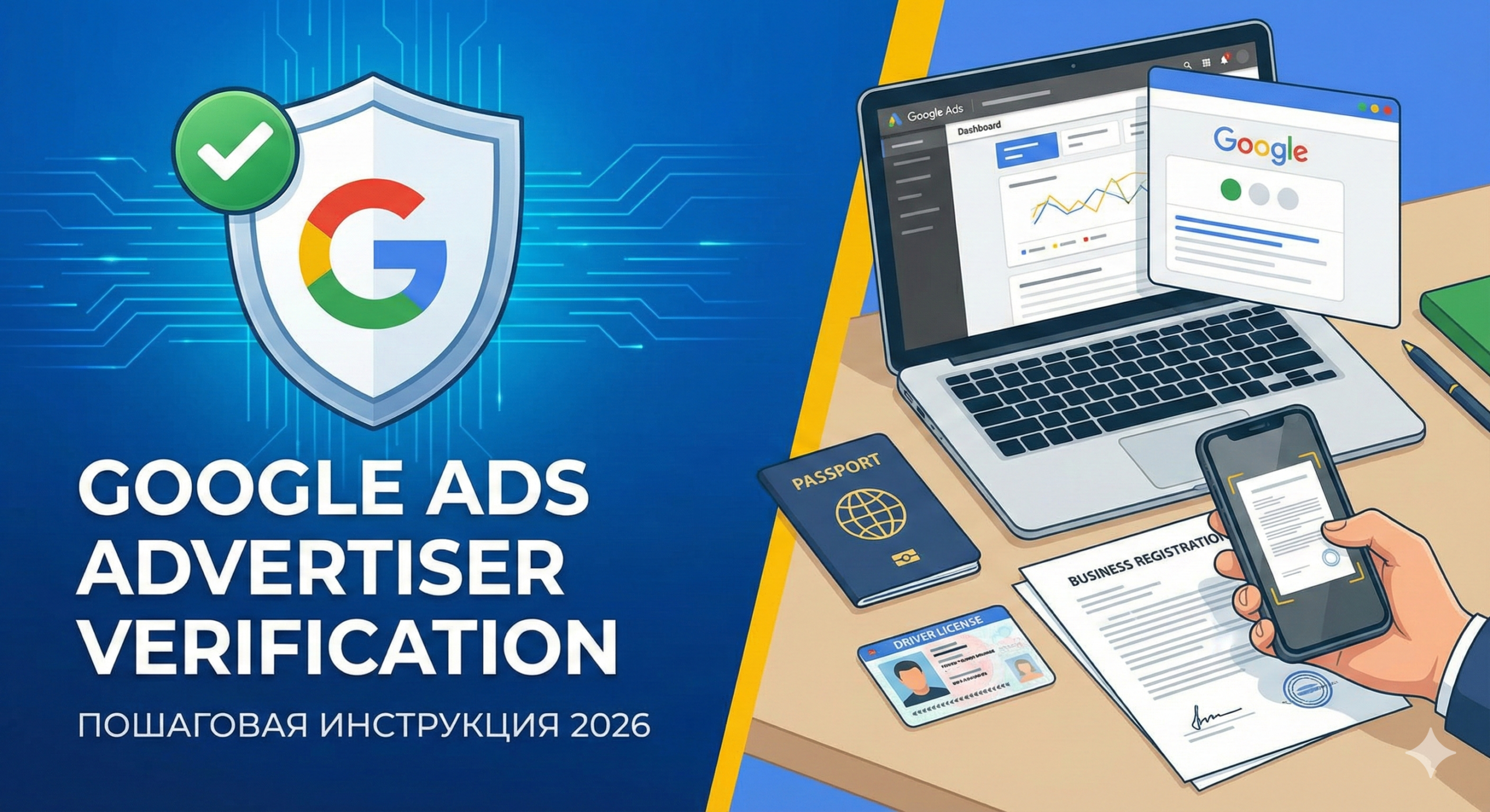 Как пройти верификацию личности (Advertiser Verification) в Google Ads: пошаговая инструкция 2026