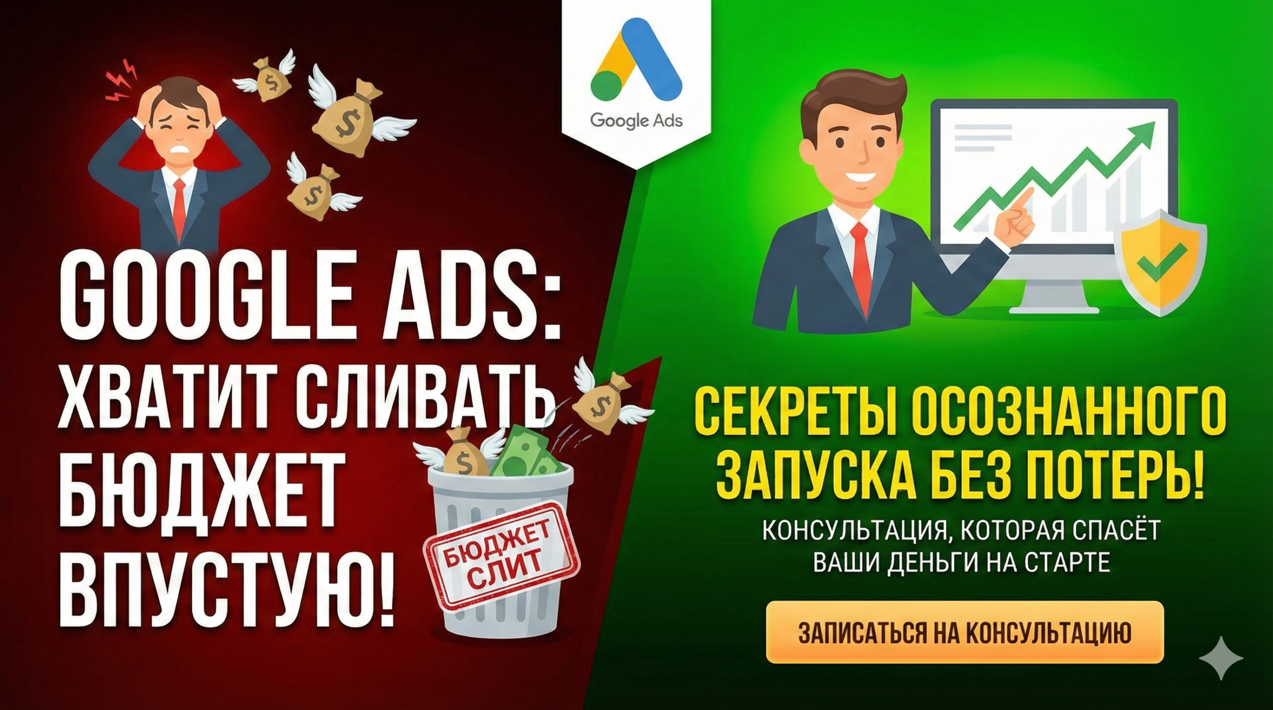 Консультация по запуску Google Ads: как стартовать правильно и не слить бюджет