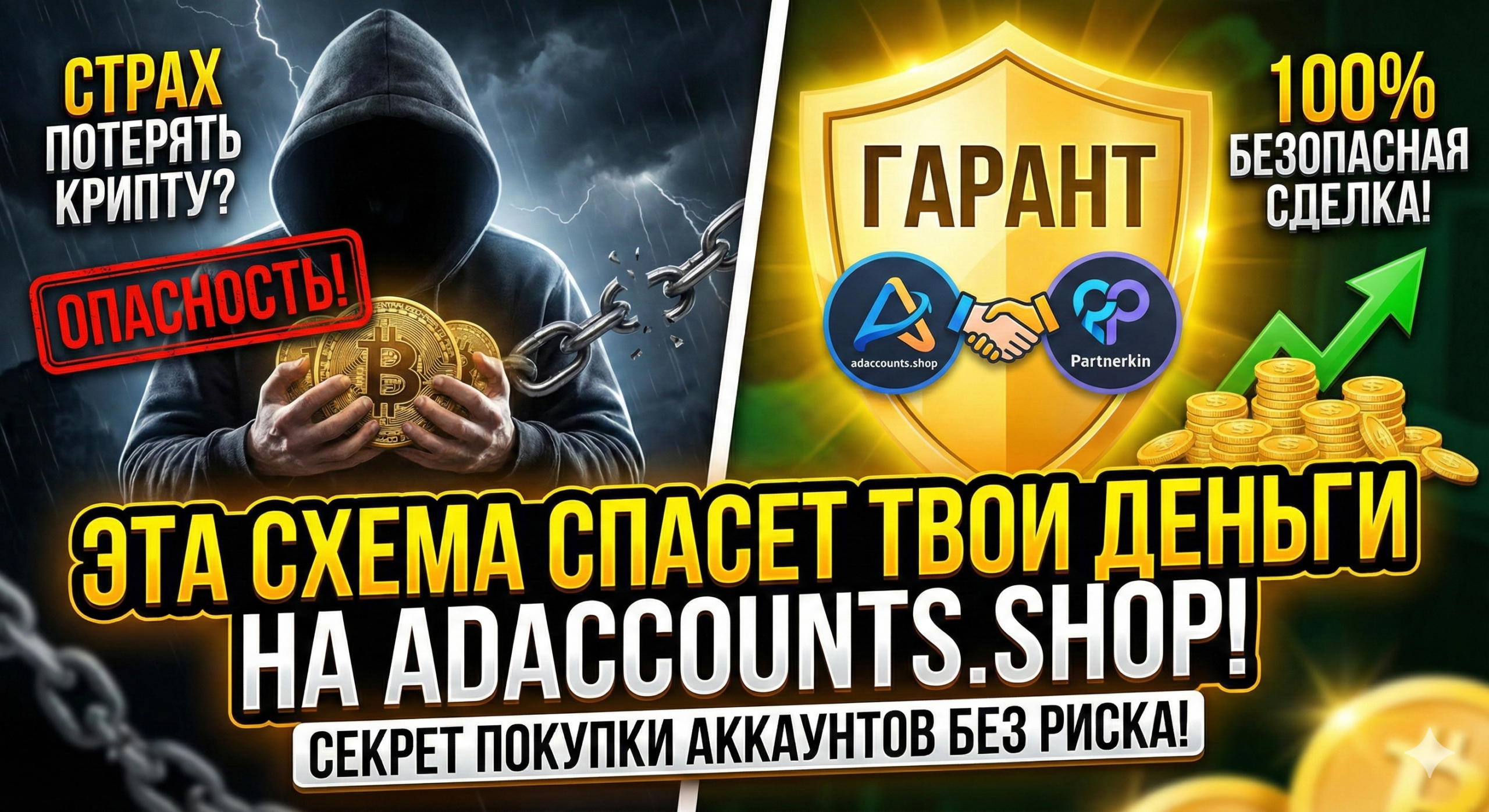 Оплата криптой на adaccounts.shop: Почему это безопасно с Гарантом от Partnerkin