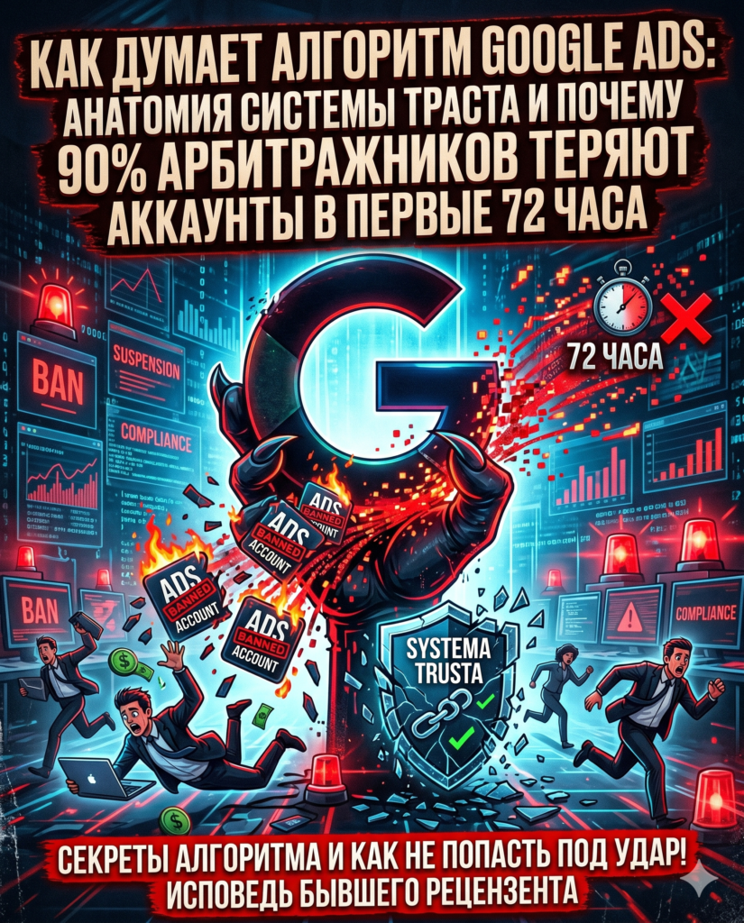 Как думает алгоритм Google Ads в 2026: анатомия системы траста и почему 90% арбитражников теряют аккаунты в первые 72 часа