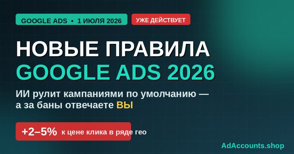 Новые правила Google Ads 2026 — обложка статьи для арбитражника