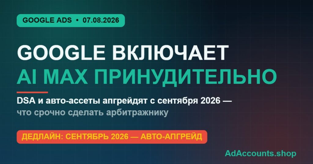 AI Max в Google Ads 2026 — принудительный апгрейд DSA для арбитражника