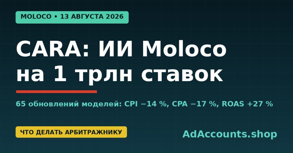 Обложка статьи про CARA в Moloco: ИИ на 1 трлн ставок в сутки, август 2026