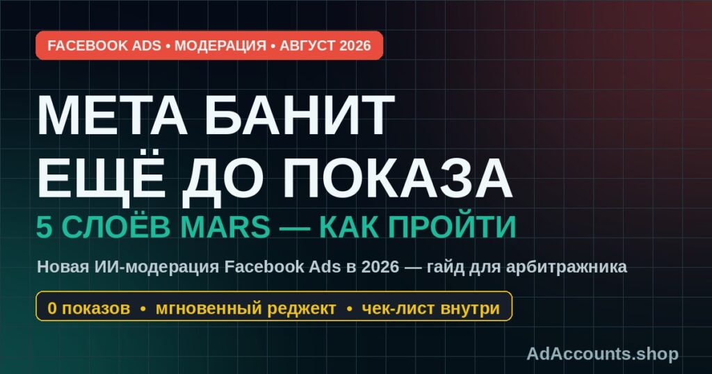 Модерация Facebook Ads в 2026 — ИИ-система MARS сканирует объявление до первого показа
