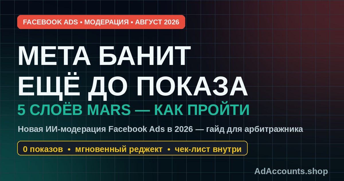 Модерация Facebook Ads в 2026 — ИИ-система MARS сканирует объявление до первого показа