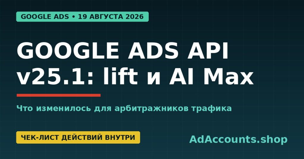 Google Ads API v25.1 — обновление от 19 августа 2026 года