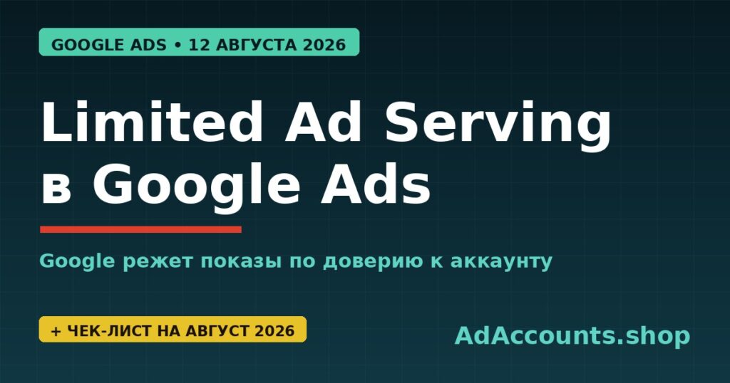 Обложка статьи о расширении политики Limited Ad Serving в Google Ads с 5 августа 2026 года