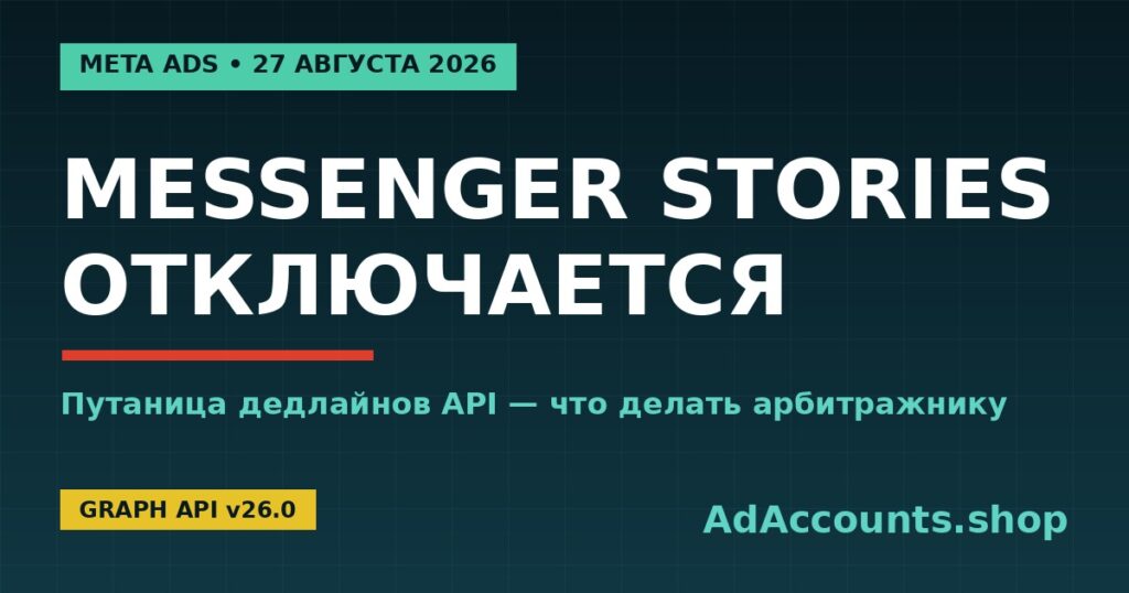 Отключение Messenger Stories в Facebook Ads с 27 августа 2026 — обложка статьи AdAccounts.shop