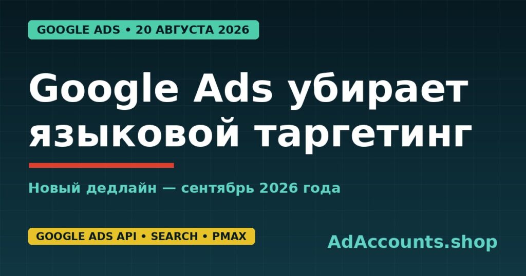 Google Ads убирает языковой таргетинг с сентября 2026 года