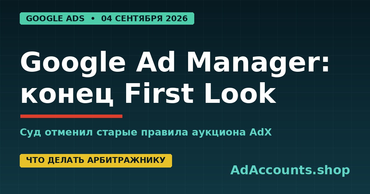Отмена First Look и Last Look в Google Ad Manager — решение суда по делу против Google, 2 сентября 2026