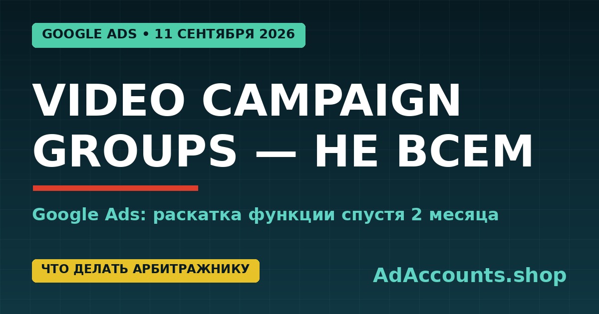 Video Campaign Groups в Google Ads с 11 сентября 2026 — обложка статьи adaccounts.shop