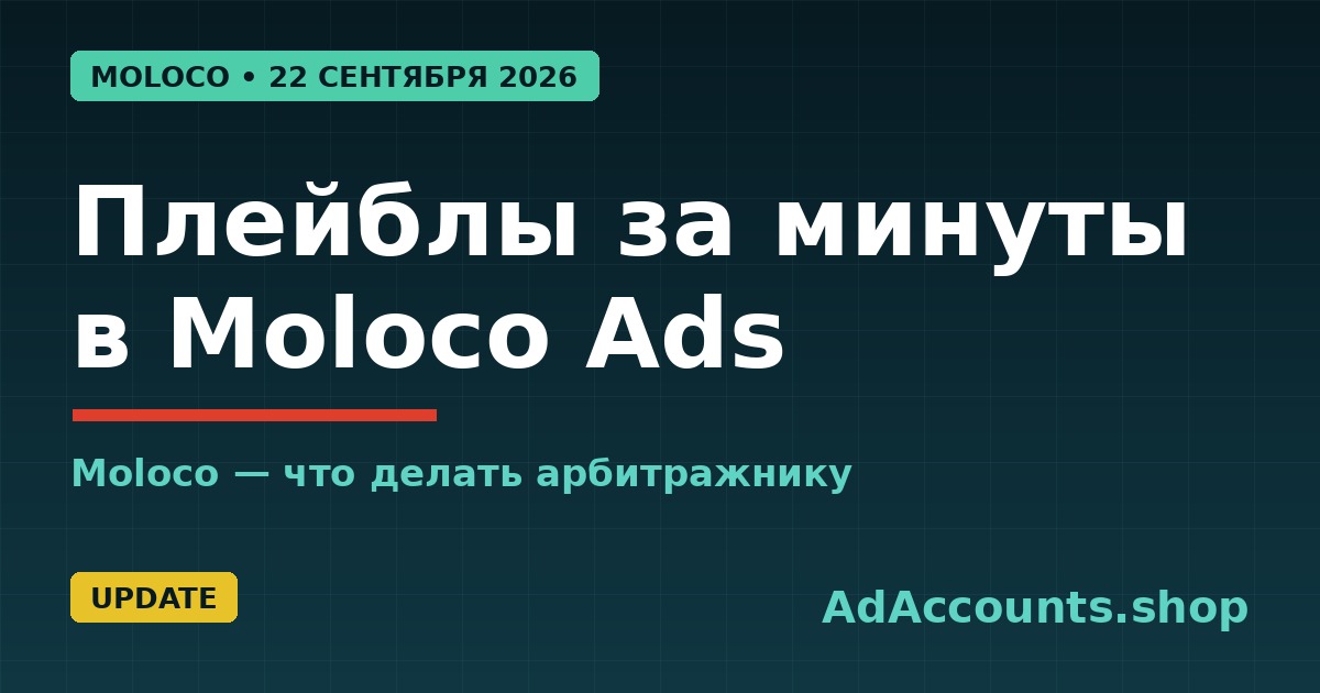 Автогенерация интерактивных креативов (плейблов) в Moloco Ads с 22 сентября 2026