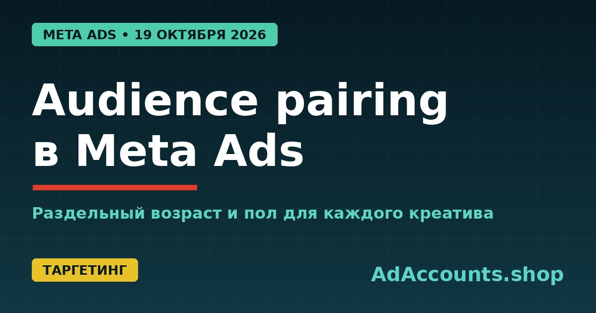 Audience pairing в Meta Ads: раздельный возраст и пол для каждого креатива