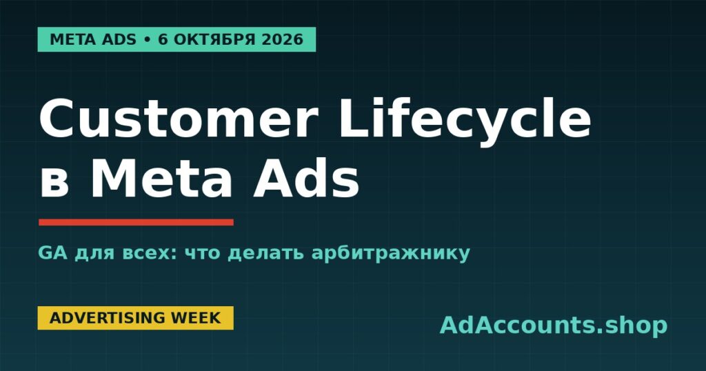 Обложка статьи: Customer Lifecycle Strategy в Meta Ads с 6 октября 2026 — что делать арбитражнику