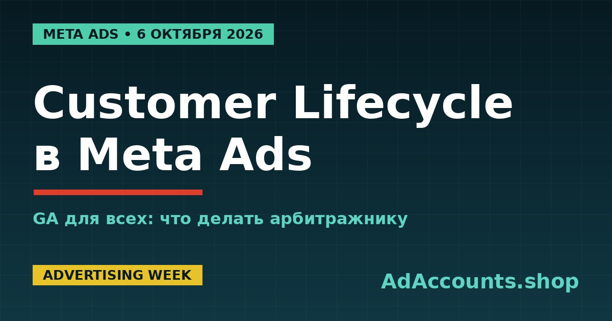 Обложка статьи: Customer Lifecycle Strategy в Meta Ads с 6 октября 2026 — что делать арбитражнику