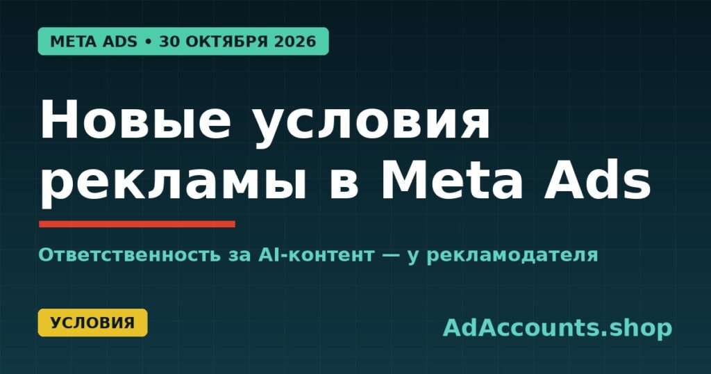 Новые условия рекламы в Meta Ads с 30 октября 2026 года