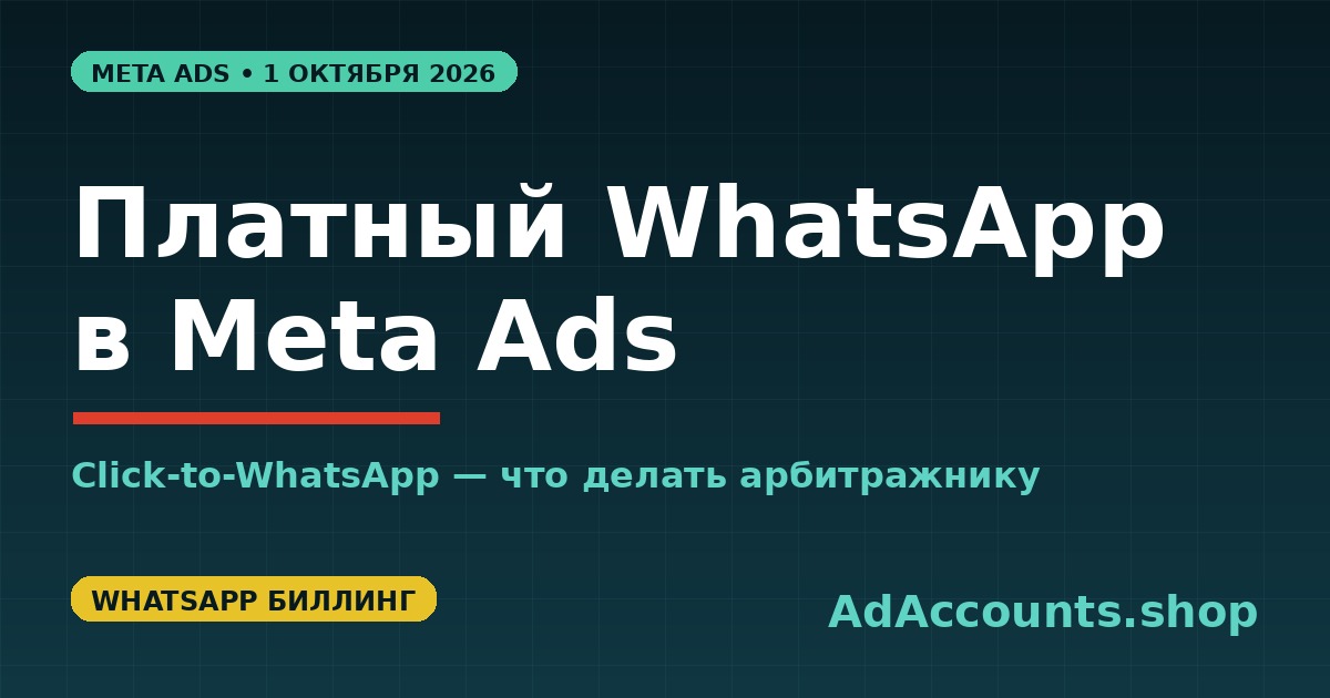 Платный WhatsApp в Meta Ads с 1 октября 2026 — обложка статьи AdAccounts.shop