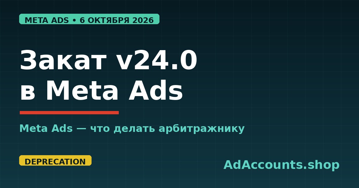 Закат Marketing API v24.0 в Meta Ads с 6 октября 2026
