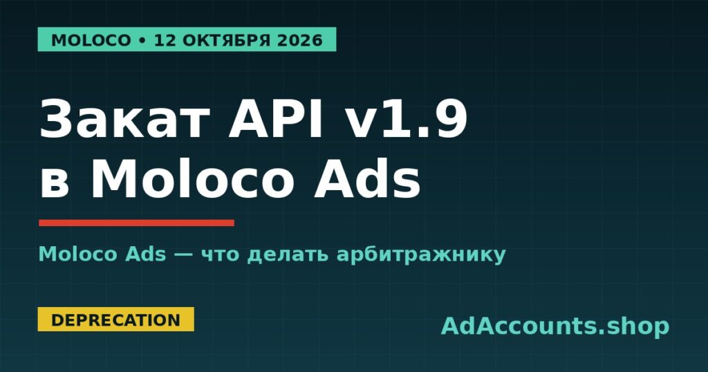 Закат API v1.9 в Moloco Ads с 12 октября 2026 года